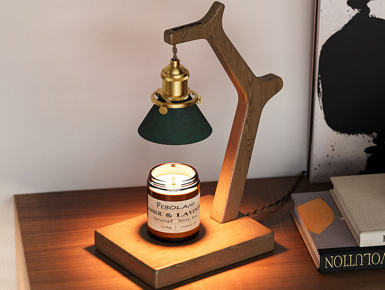 Household Black Walnut Wood Candle Lamp
